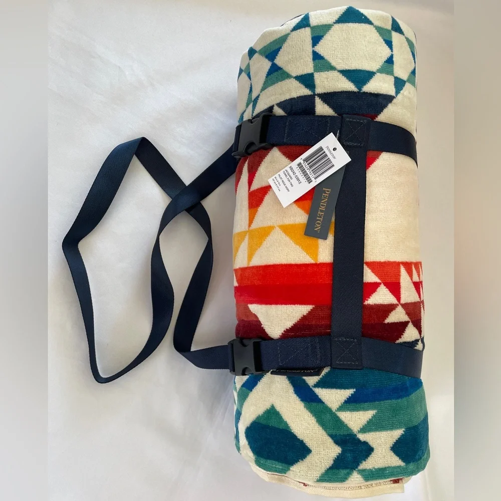 NWT Pendleton Jacquard Towel For Two PILOT ROCK IVORY 62x70 Spa Beach Pool